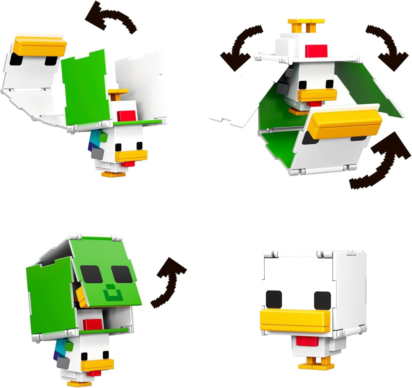 Mattel Minecraft Flippin' Figs Oveja y Pollo Paquete de 2 con Figuras de Juego 2 en 1, Cabezas Grandes y Diseño de píxeles HXK17 Figuras de acción Naty Shop