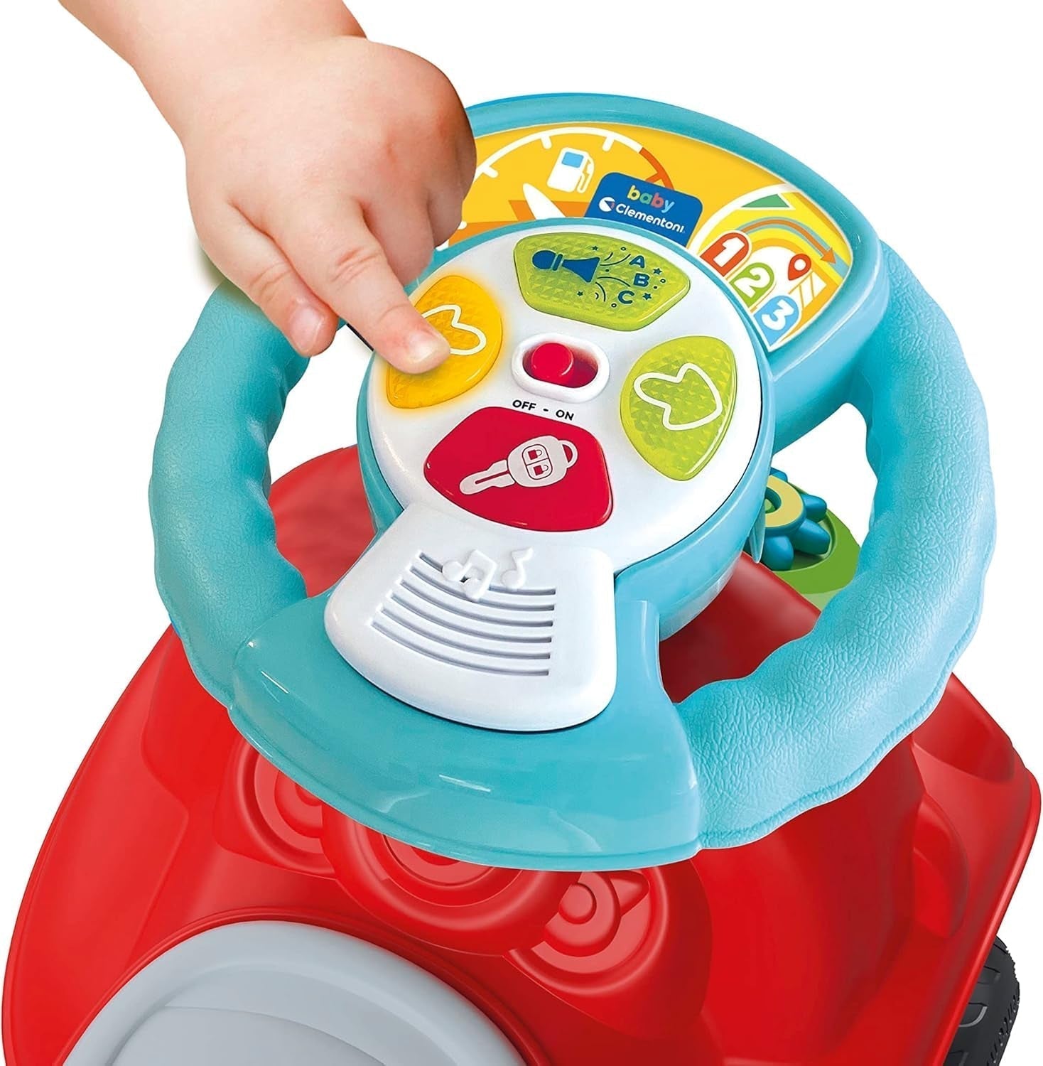 Clementoni - 17747 - Nicolò Go Go 3 en 1 - Coche de montar, altavoz electrónico de aprendizaje, primeros pasos, luces y sonidos, juego para niños de 1 año - Made in Italy Bebe Toys Naty Shop