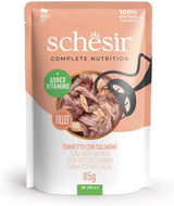 , Tunfisch mit Lachs in Gelee, kompletes Nassfutter für Katzen, im Beutel, 100% natürliche Inhaltsstoffe, tierversuchfrei, 12 x 85 g