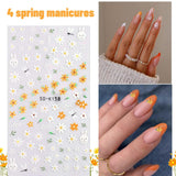 Juego de pegatinas para uñas, diseño de uñas, 4 pegatinas suaves para decoración de uñas, perfectas para uñas de gel 3D y tiras de gel UV