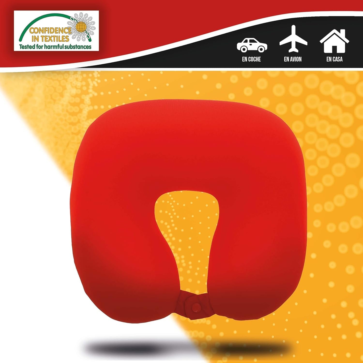 Sumex Almohada de Viaje Almohada Cervical para Niños y Adultos En Forma de U Ultra Suave Lavable Ideal para Viajes Rojo Almohadas de Viaje Naty Shop