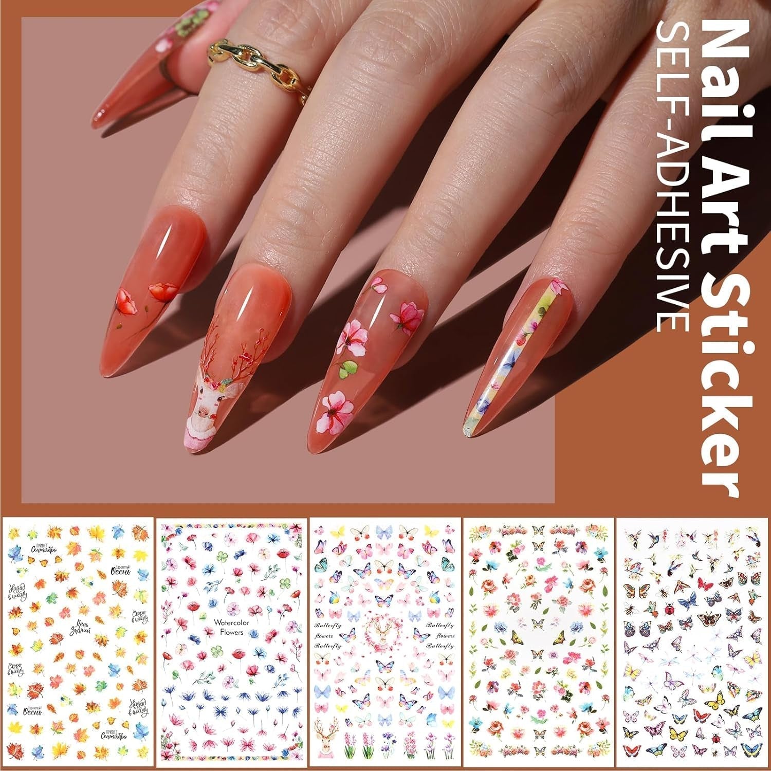 FANDAMEI Pinsel Für Gelnägel, 15 Pcs Nagel Pinsel, 5 Blätter Nagelsticker, Strasssteine ​​​​Nägel, Nageldesign Set, Nageldesign Zubehör, Nail Art Pinsel Set, Nailart Pinsel Und Dekorationen Set
