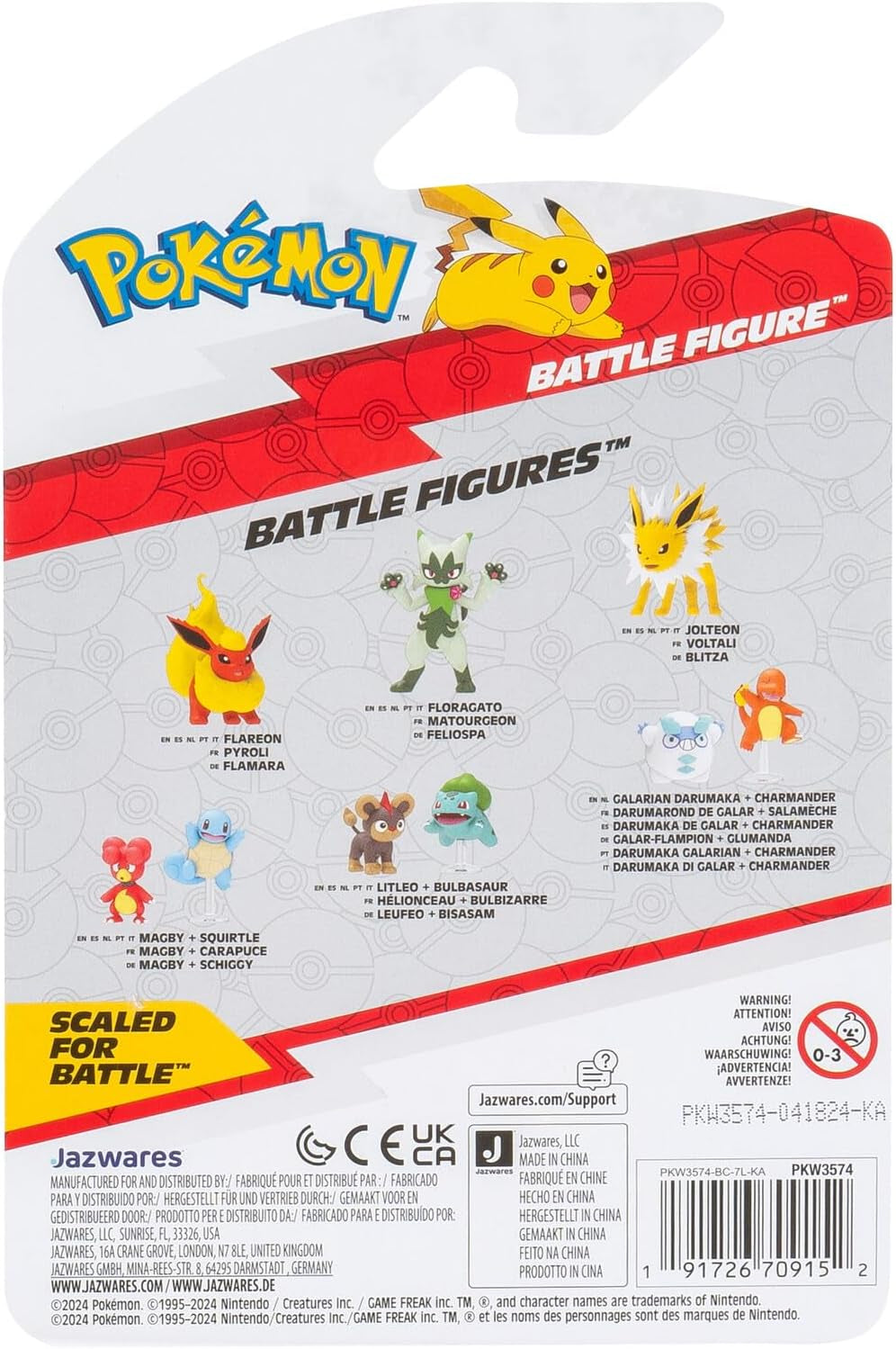 Pokémon PKW3574 - Pack de figuras de batalla - Blitza, Figura detallada oficial, Figuras de acción de 7,5 cm Naty Shop