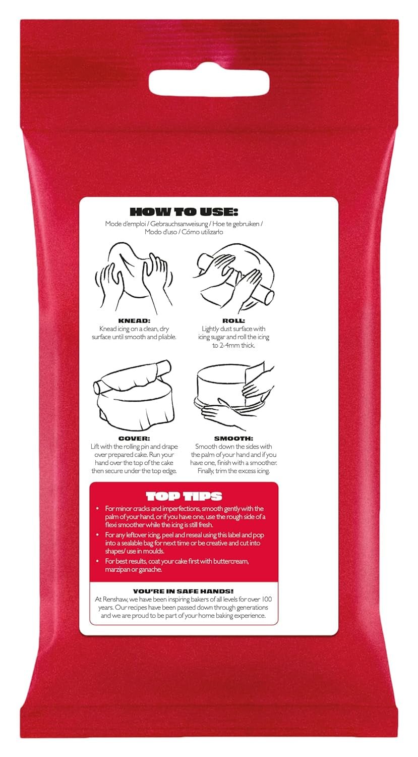 Fondant Rojo Amapola 250g - Listo para enrollar, perfecto para glasear y decorar tartas, cupcakes y galletas - Rojo Amapola - 250g Pasta de azúcar Naty Shop