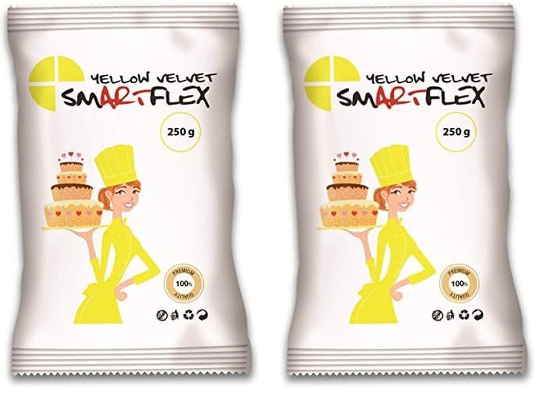 Fondant Yellow Velvet, 250 g Naty Shop Pasta de azúcar 250 G (pack de 2)