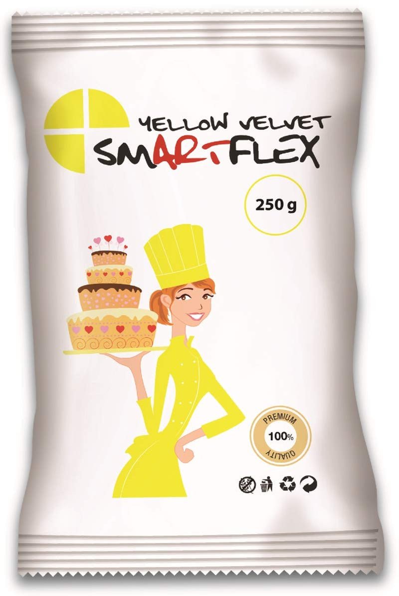 Fondant Yellow Velvet, 250 g Naty Shop Pasta de azúcar 250 G (1 paquete)