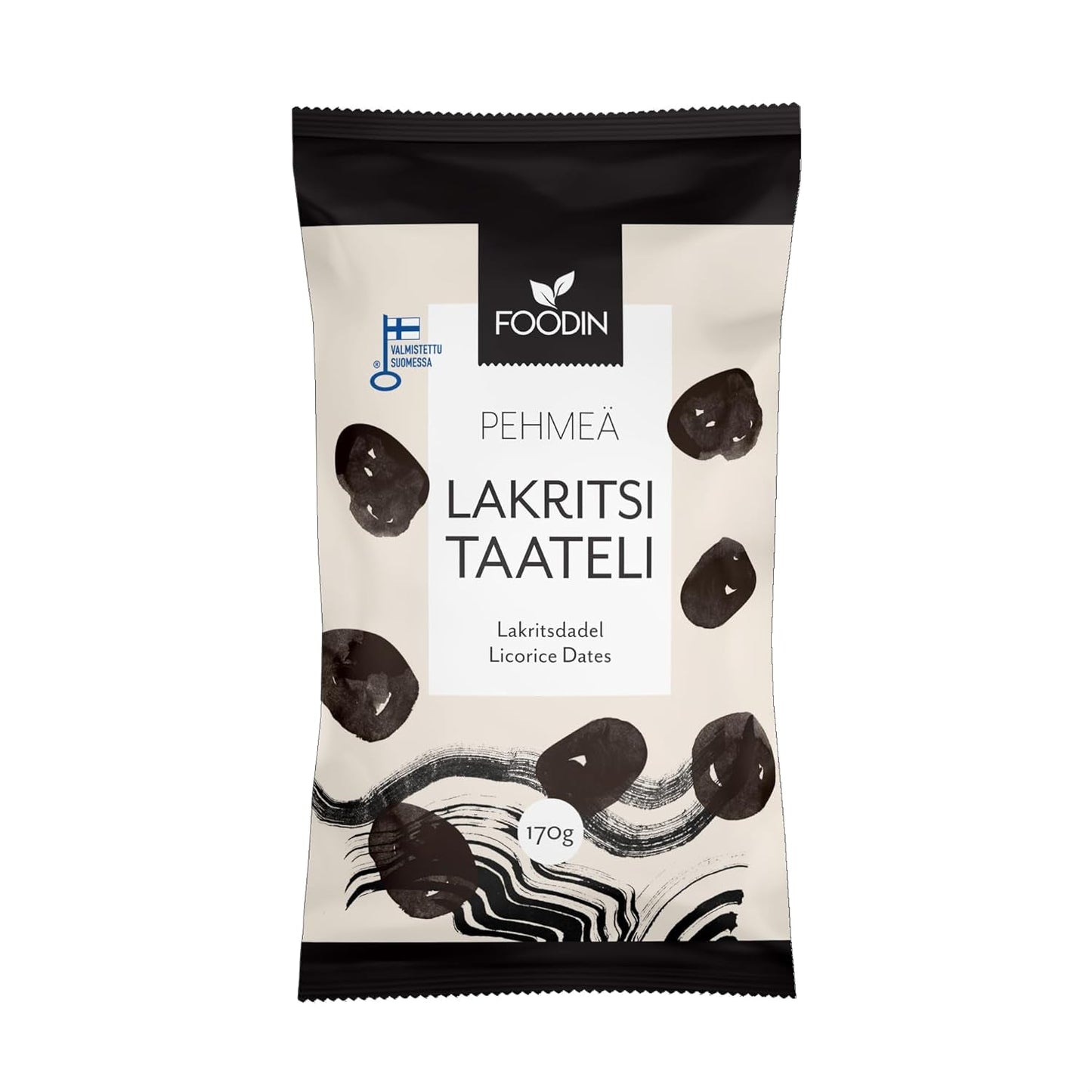 Foodin data Golosinas veganas, sin gluten, suaves, dulces y saludables Frutos secos con regaliz en polvo para picar, hornear y más - Made in Vaajakoski (3x170g) Productos deshidratados Naty Shop