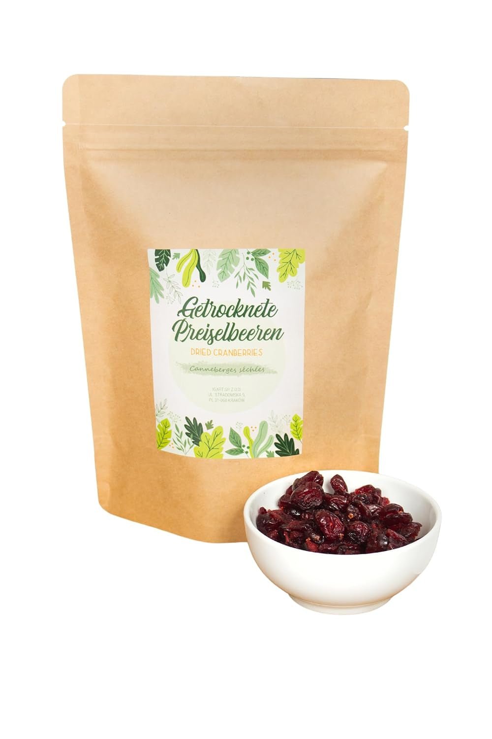 FOOD&WOOD® Arándanos enteros secos 500g | Arándanos secos | Calidad 1A | Naturalmente dulce | ideal como snack, en yogur o para hornear | sin azúcar añadido | Seco | sin azufre. Naty Shop productos deshidratados 500 G