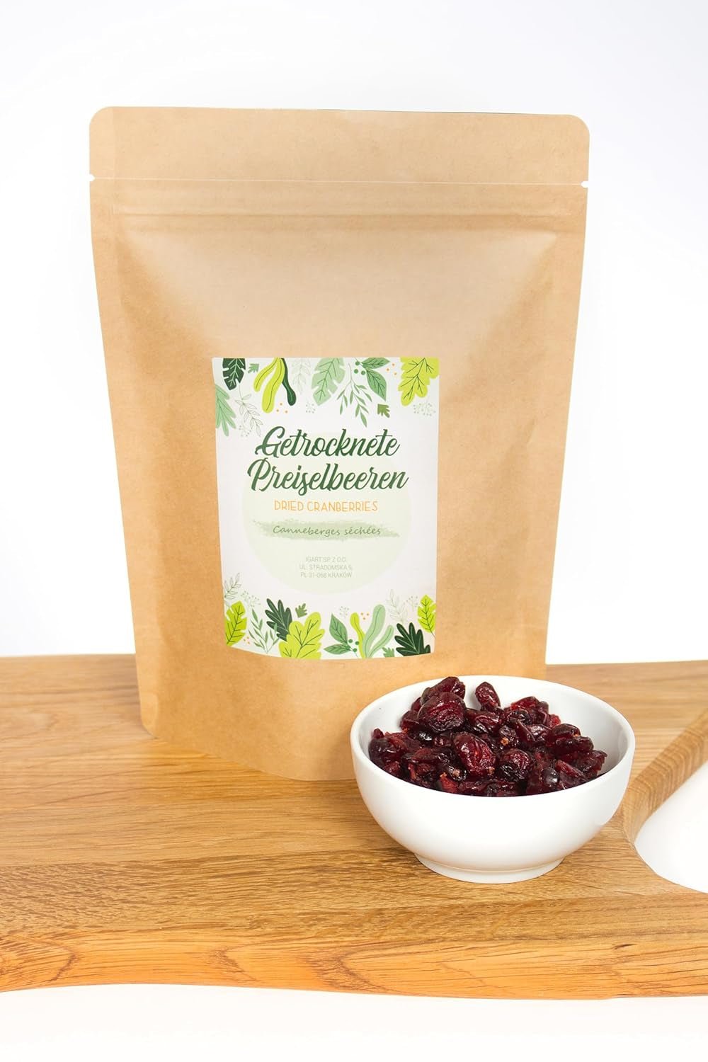FOOD&WOOD® Arándanos enteros secos 500g | Arándanos secos | Calidad 1A | Naturalmente dulce | ideal como snack, en yogur o para hornear | sin azúcar añadido | Seco | sin azufre. Naty Shop productos deshidratados