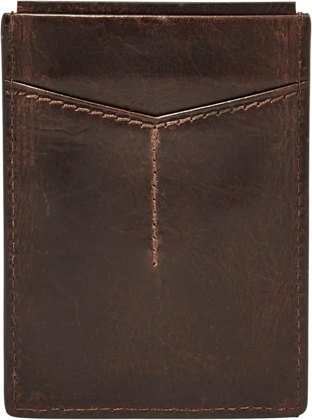 Fossil Derrick - Tarjetero magnético de piel con bloqueo RFID para hombre