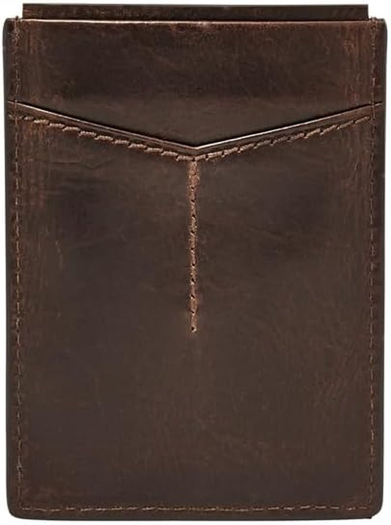 Fossil Derrick - Tarjetero magnético de piel con bloqueo RFID para hombre, cartera Derrick Wallet para hombre Naty Shop
