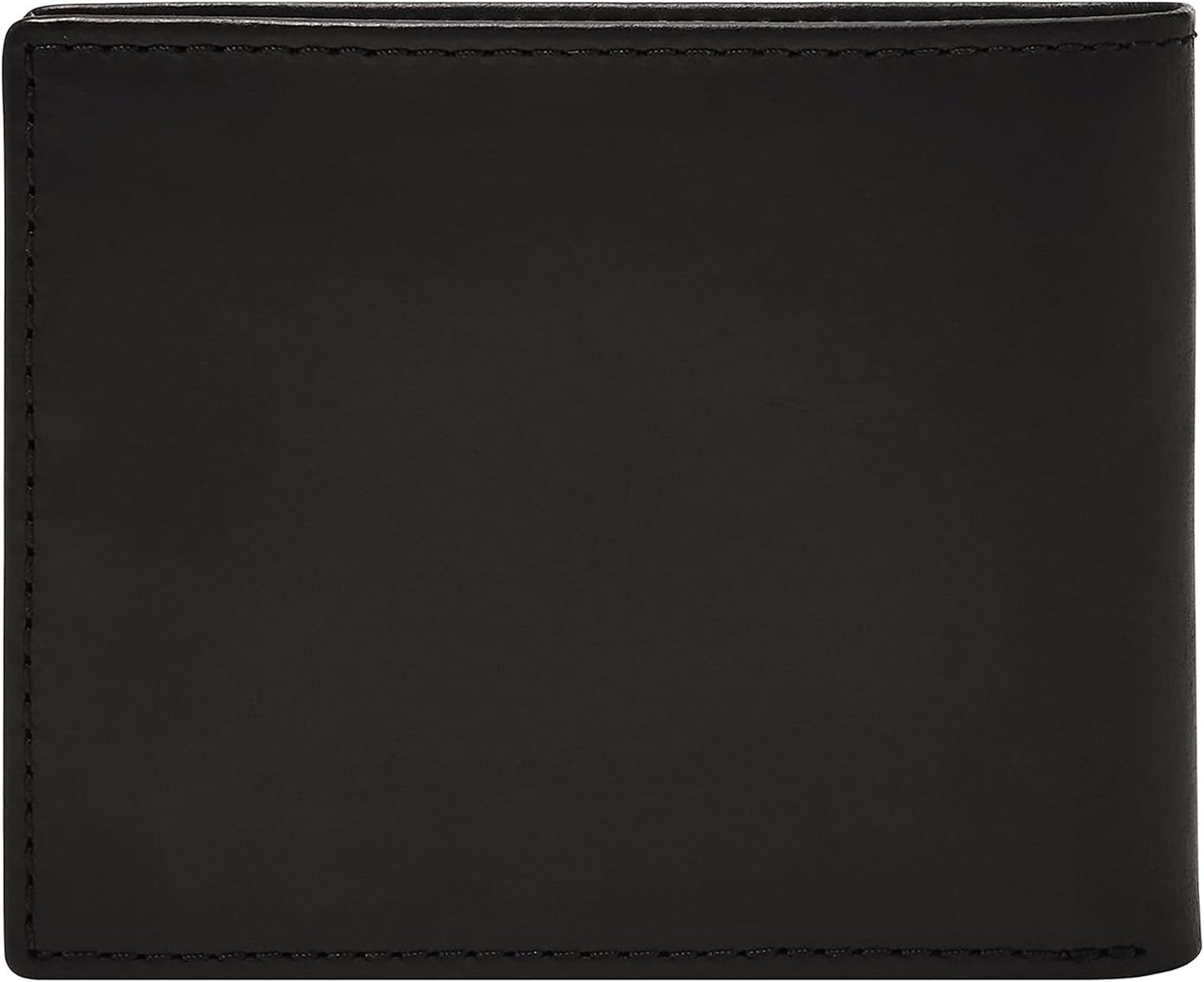 Fossil Derrick Cartera plegable de piel con bloqueo RFID y ventana abatible para hombre Naty Shop