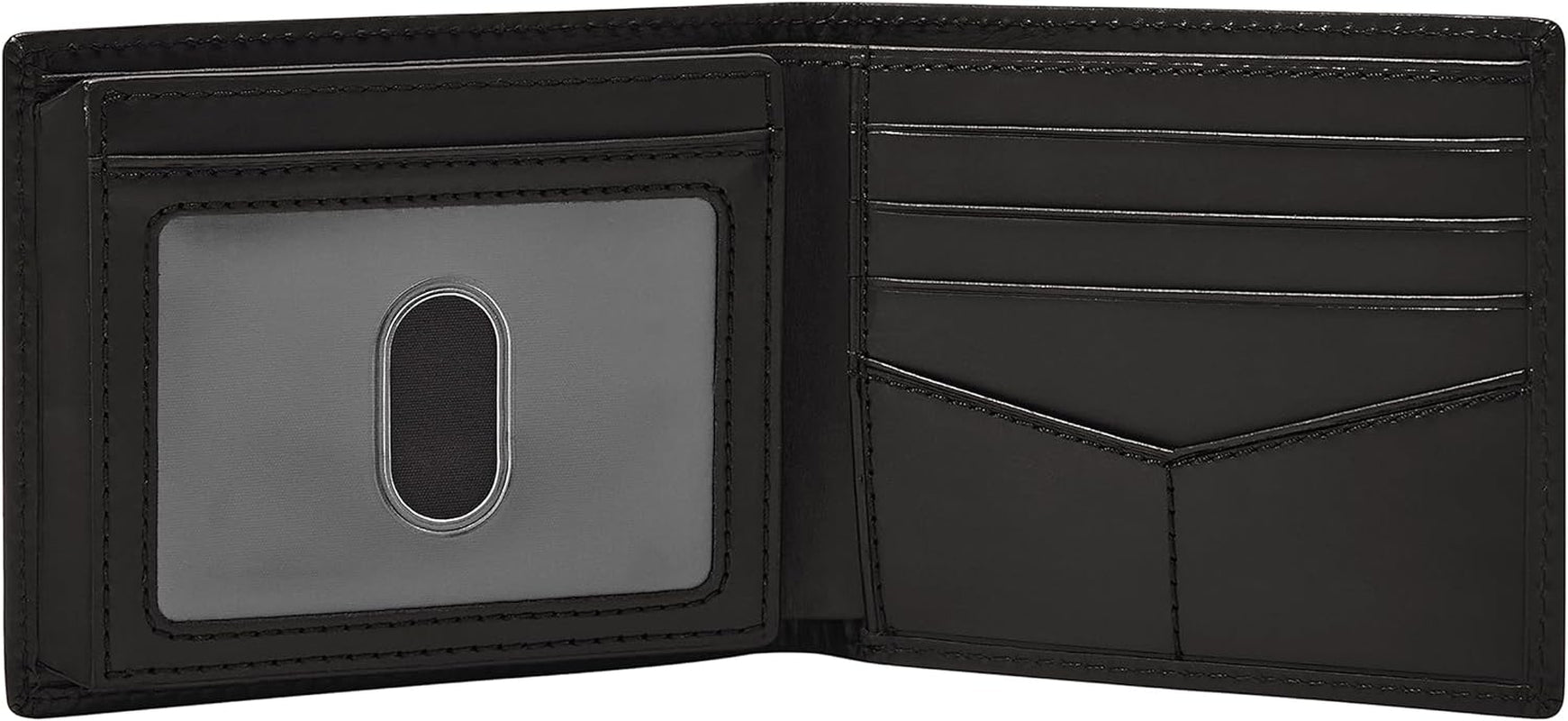 Fossil Derrick Cartera plegable de piel con bloqueo RFID y ventana abatible para hombre Naty Shop