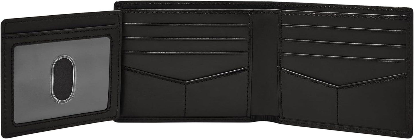 Fossil Derrick Cartera plegable de piel con bloqueo RFID y ventana abatible para hombre Naty Shop