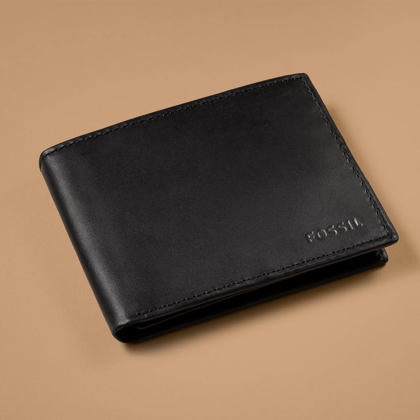 Fossil Derrick Cartera plegable de piel con bloqueo RFID y ventana abatible para hombre Naty Shop