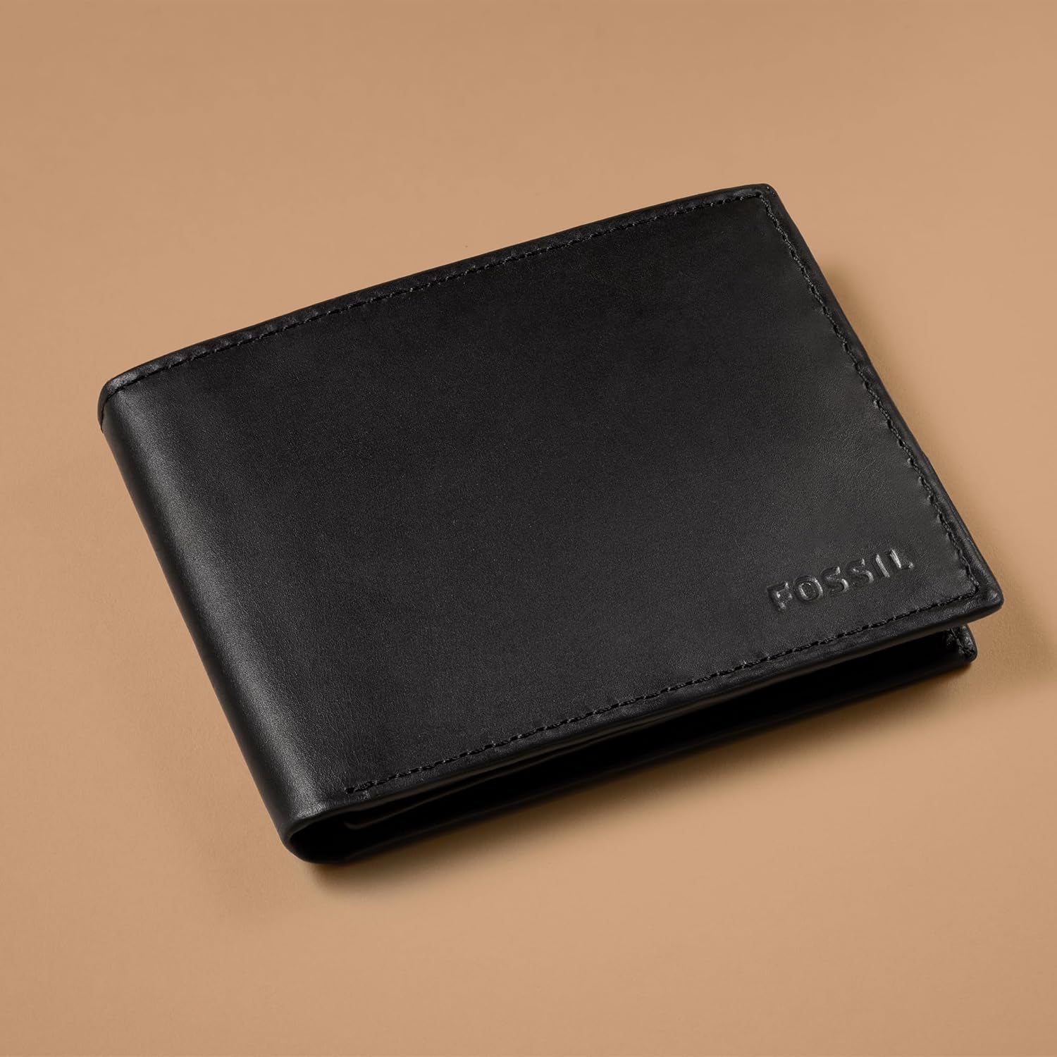 Fossil Derrick Cartera plegable de piel con bloqueo RFID y ventana abatible para hombre Naty Shop