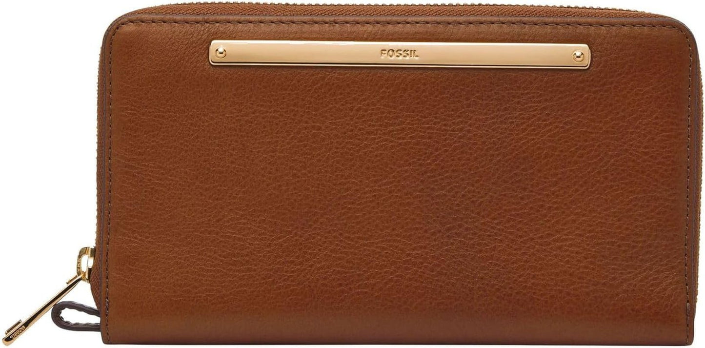 Fossil Ladies Liza Bi-Fold Wallet Cartera de mujer Naty Shop Marrón 19,5 cm L X 2,5 cm W X 11,4 cm H