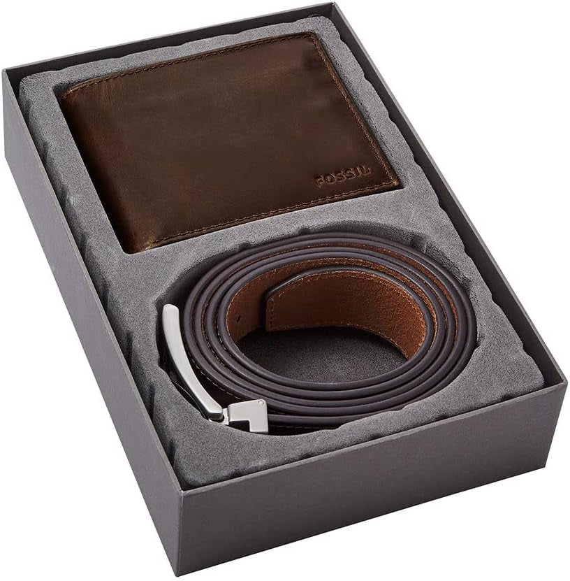 Fossil Cartera plegable Derrick para hombre, accesorio de viaje, marrón oscuro, 11,43 cm de largo x 1,6 ancho 9,22 alto EU Naty Shop