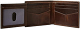 Fossil Cartera plegable Derrick para hombre, accesorio de viaje, marrón oscuro, 11,43 cm de largo x 1,6 ancho 9,22 alto EU Naty Shop