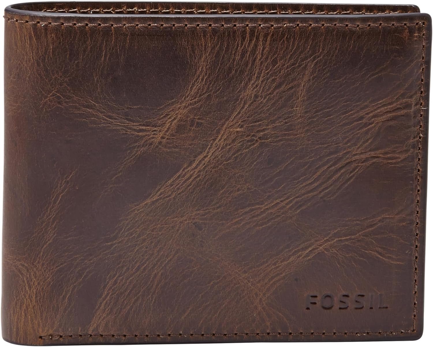 Fossil RFID Cartera abatible para hombre Accesorios de viaje Cartera plegable Naty Shop Cartera para hombre marrón oscuro Talla única