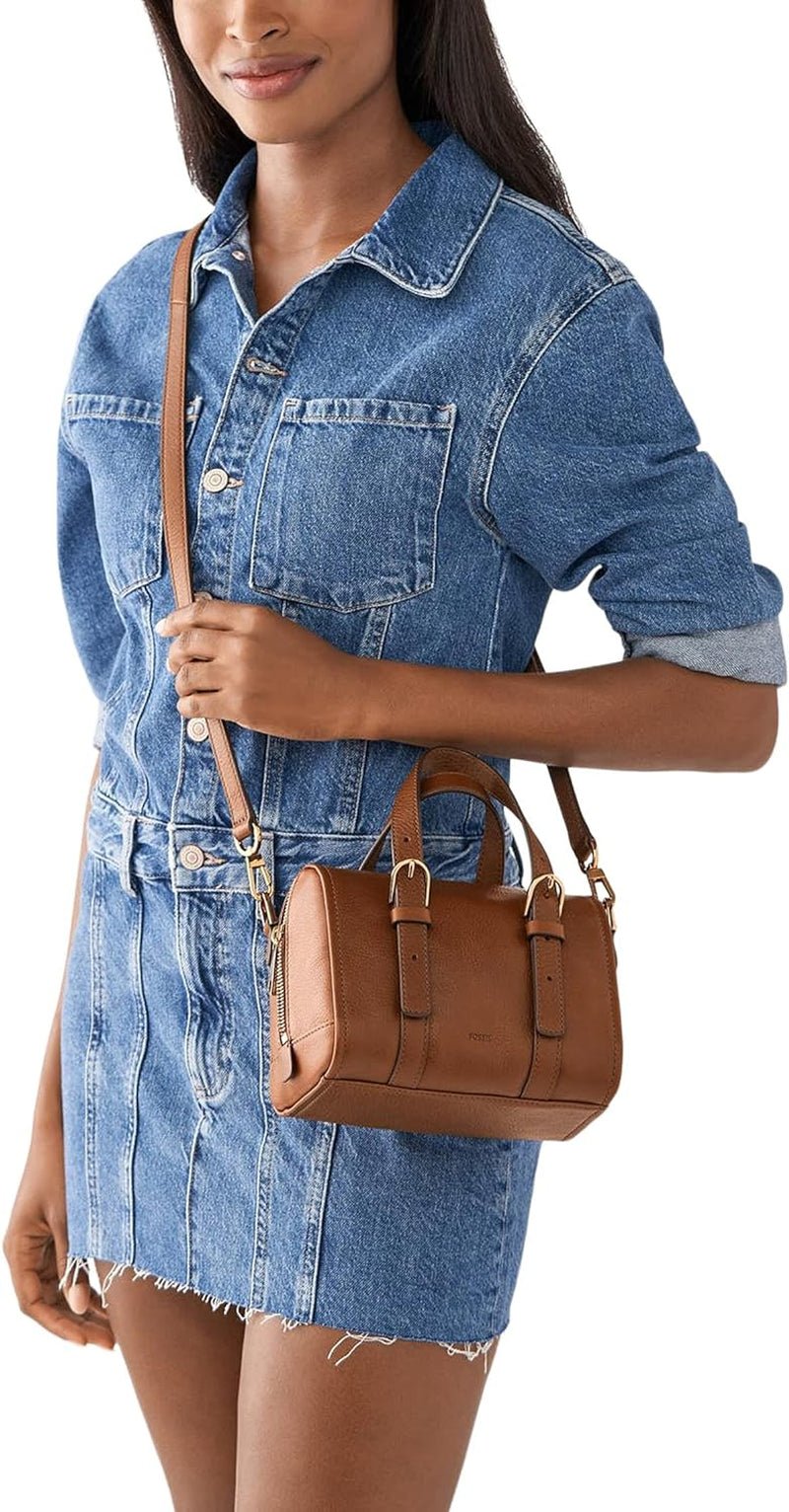 Fossil Carlie Mini Satchel de piel, bolso de mano para mujer, bolsos Mujer Naty Shop