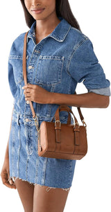 Fossil Carlie Mini Satchel de piel, bolso de mano para mujer, bolsos Mujer Naty Shop