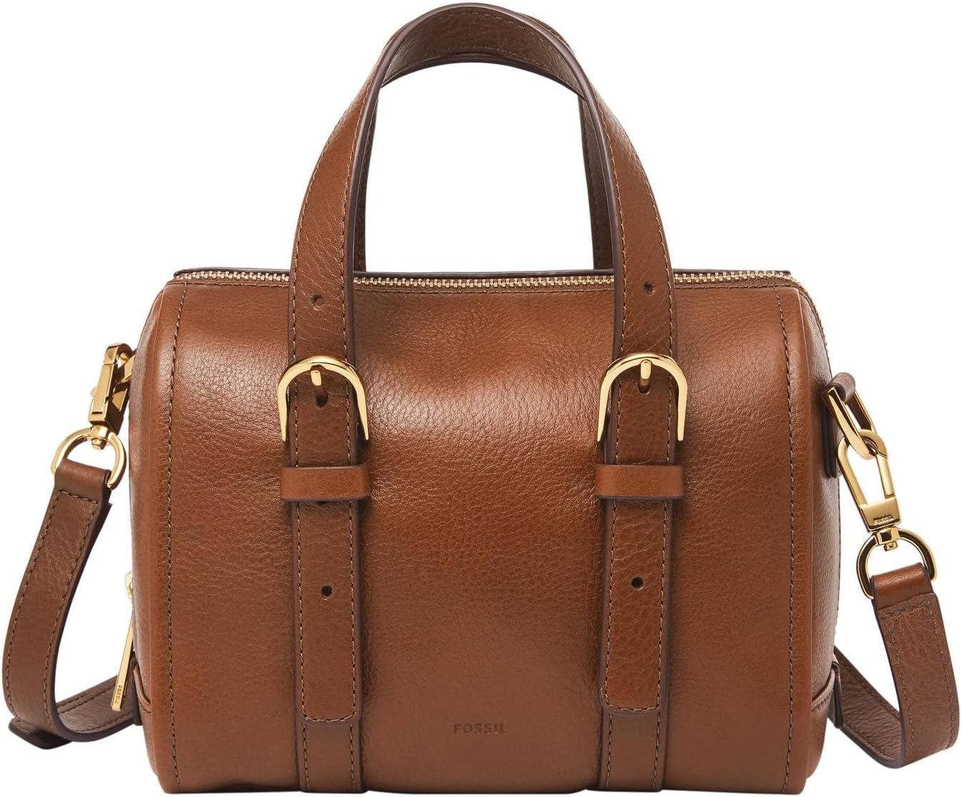 Fossil Carlie Mini Satchel de Piel, Bolsos de Mano para Mujer, Bolsos Mujer Naty Shop Marrón
