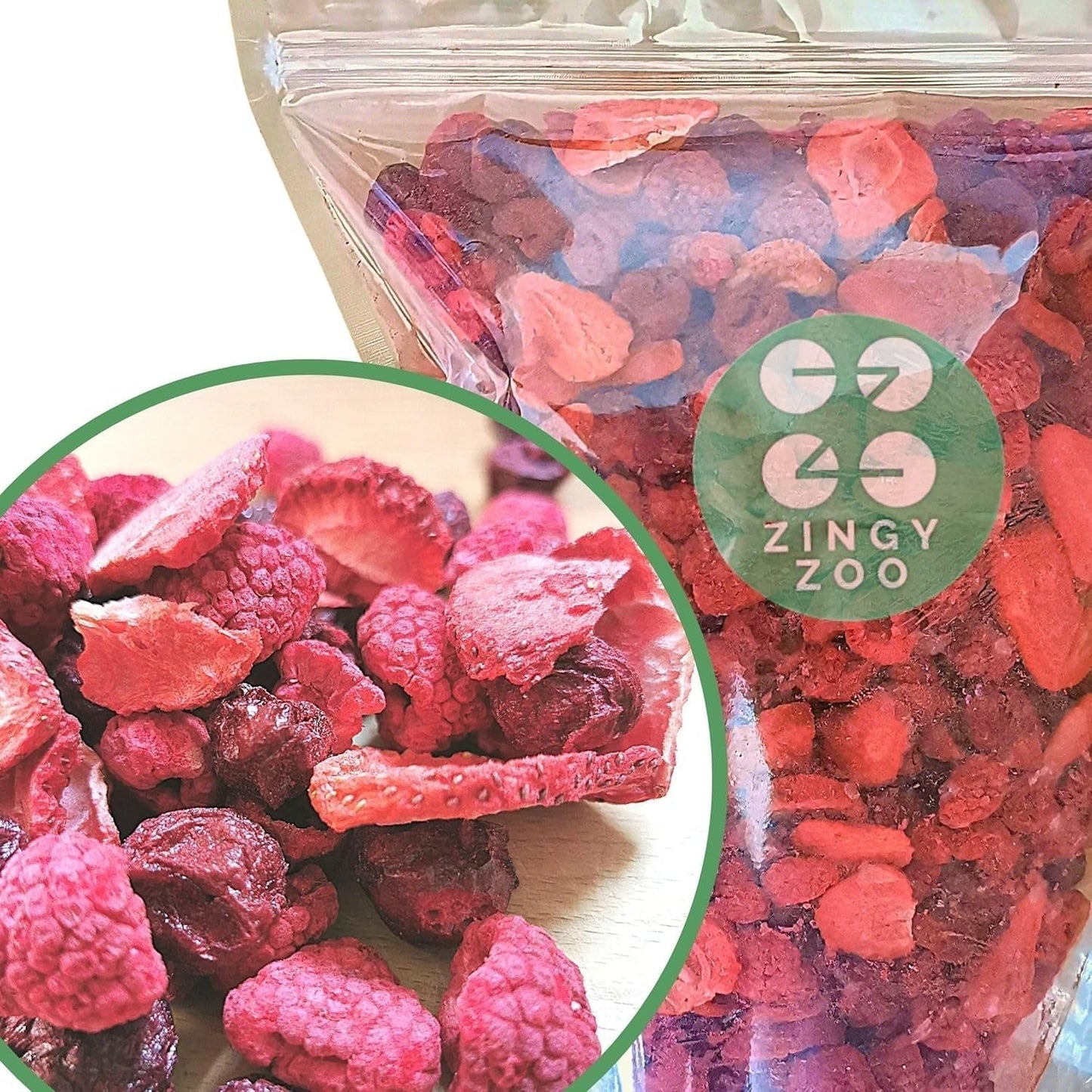 Mezcla de frutos rojos liofilizados | XL 300g Fresas liofilizadas Frambuesas Cerezas ácidas Mezcla de frutas secas | Frutas liofilizadas Fresa Frambuesa Cereza agria | ZingyZoo Naty Shop productos deshidratados 300G