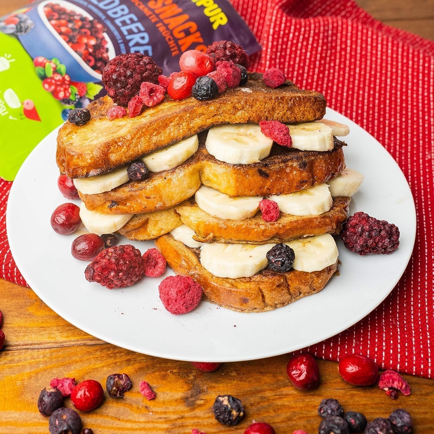 Bayas liofilizadas: 100g de moras, arándanos, arándanos rojos, frambuesas liofilizadas, sin azúcar - Frutas secas, frutas liofilizadas, frutos rojos de NutriPur Productos deshidratados Naty Shop