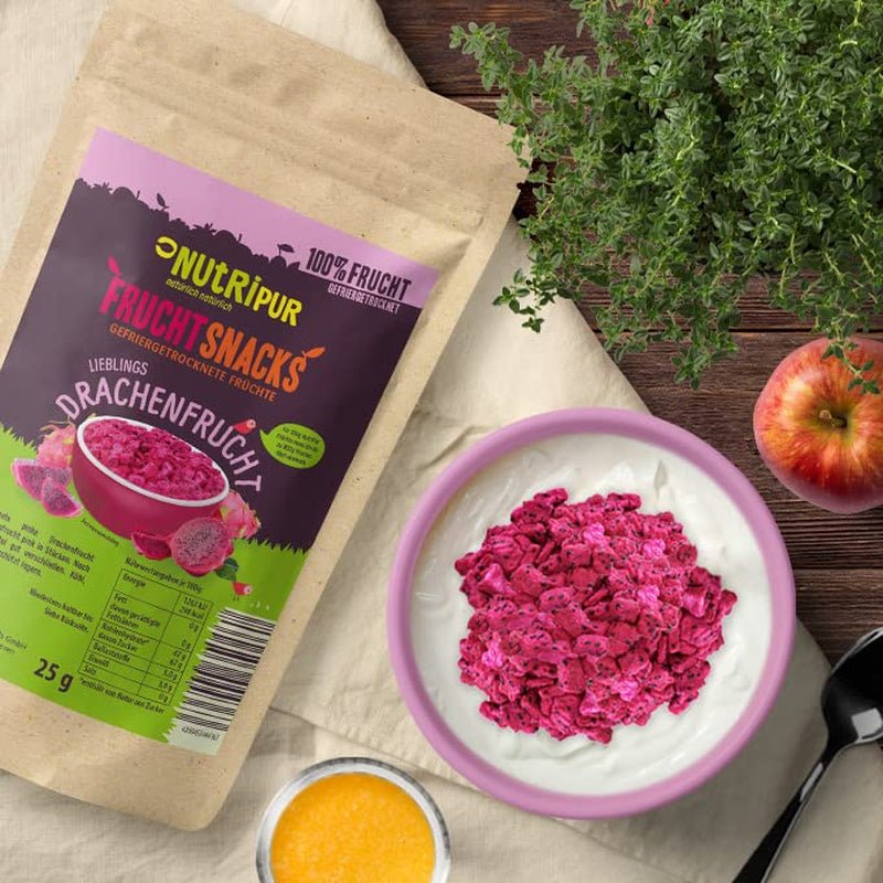 Pitahaya liofilizada: 100g de pitahaya deshidratada - 100% fruta, pleno sabor - fruta liofilizada, sin azúcares añadidos Productos deshidratados Mi tienda