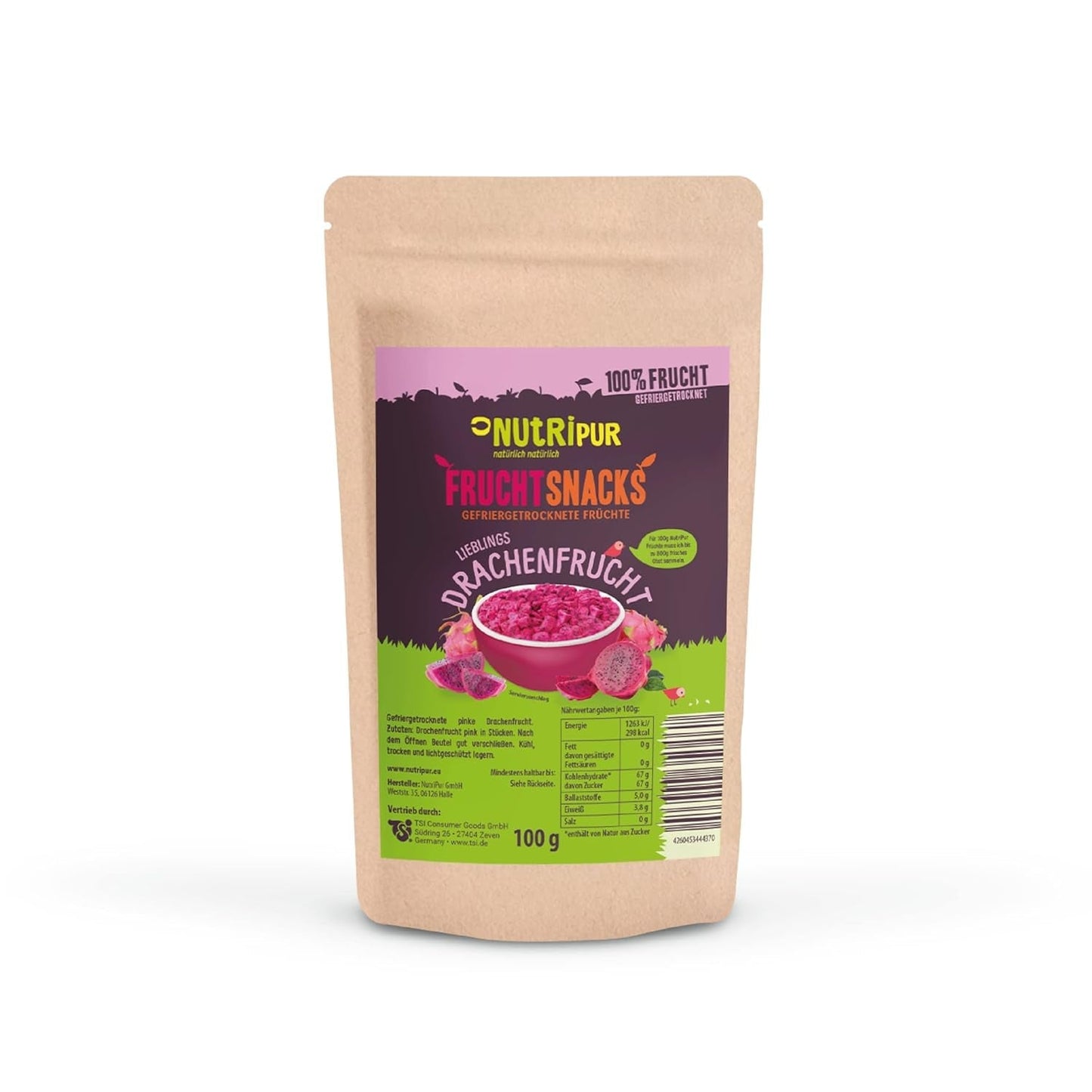 Pitahaya liofilizada: 100 g de pitahaya deshidratada - 100% fruta, pleno sabor - fruta liofilizada, sin azúcares añadidos Productos deshidratados Mi tienda Título predeterminado