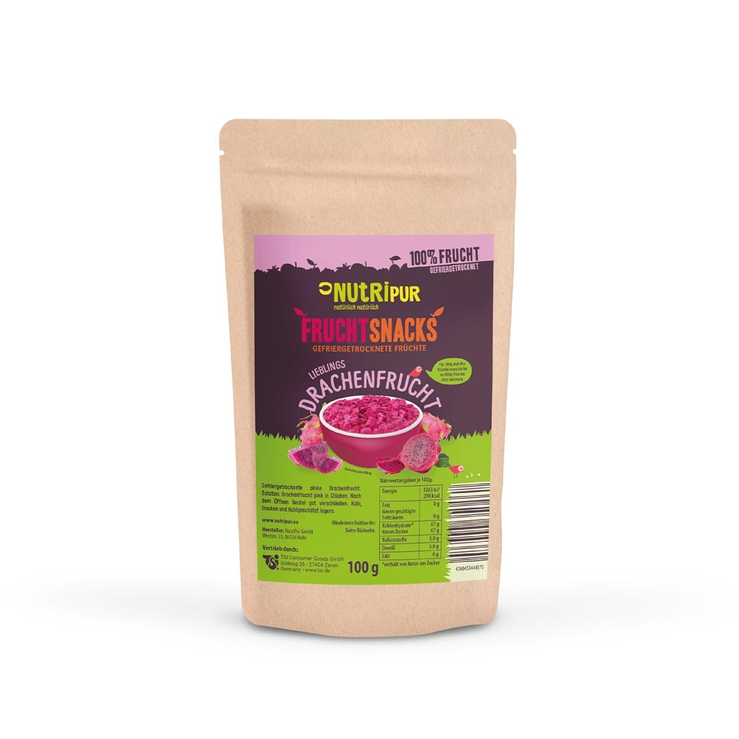 Pitahaya liofilizada: 100 g de pitahaya deshidratada - 100% fruta, pleno sabor - fruta liofilizada, sin azúcares añadidos Productos deshidratados Mi tienda Título predeterminado