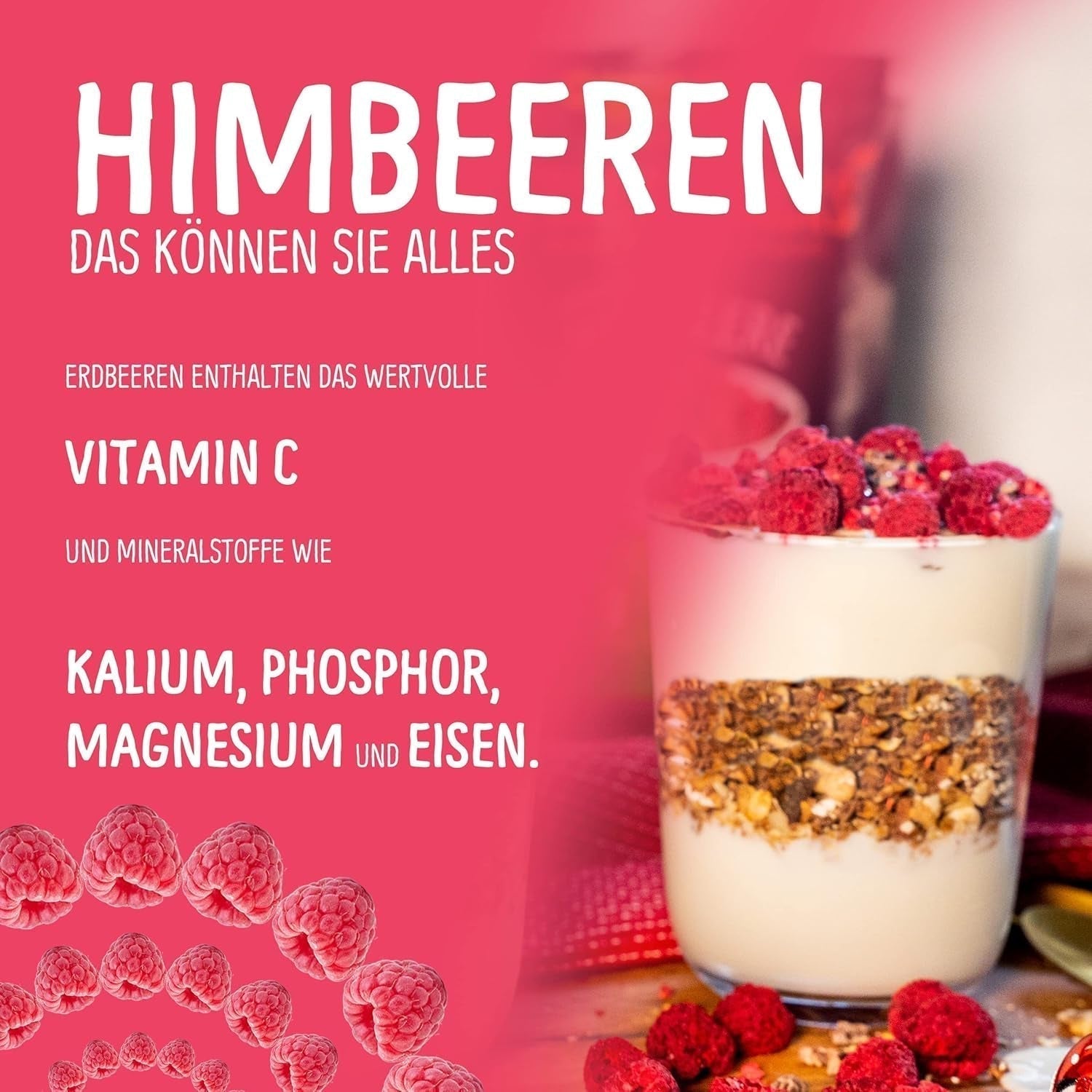 Frutas liofilizadas: 100 g de frambuesas liofilizadas para batidos, muesli, aderezos para gachas - bayas liofilizadas sin azúcar añadido - bayas liofilizadas - frutas de NutriPur Productos deshidratados Naty Shop