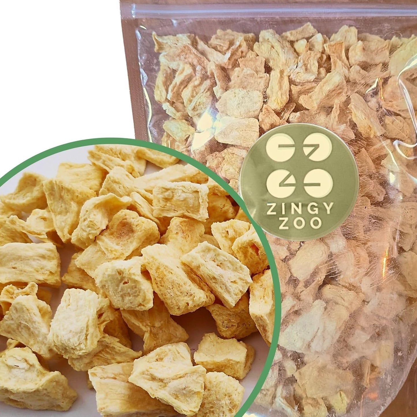 Frutas liofilizadas | Piña 100% pura Fruta liofilizada Piña liofilizada | Fruta liofilizada sin azúcar añadido | Piña liofilizada crujiente - aromática - deliciosa ZingyZoo Productos deshidratados Naty Shop 300G
