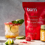 Fruta liofilizada BAM, 40 gramos, fruta natural, postres perfectos, rico sabor (fresa) Productos deshidratados Naty Shop