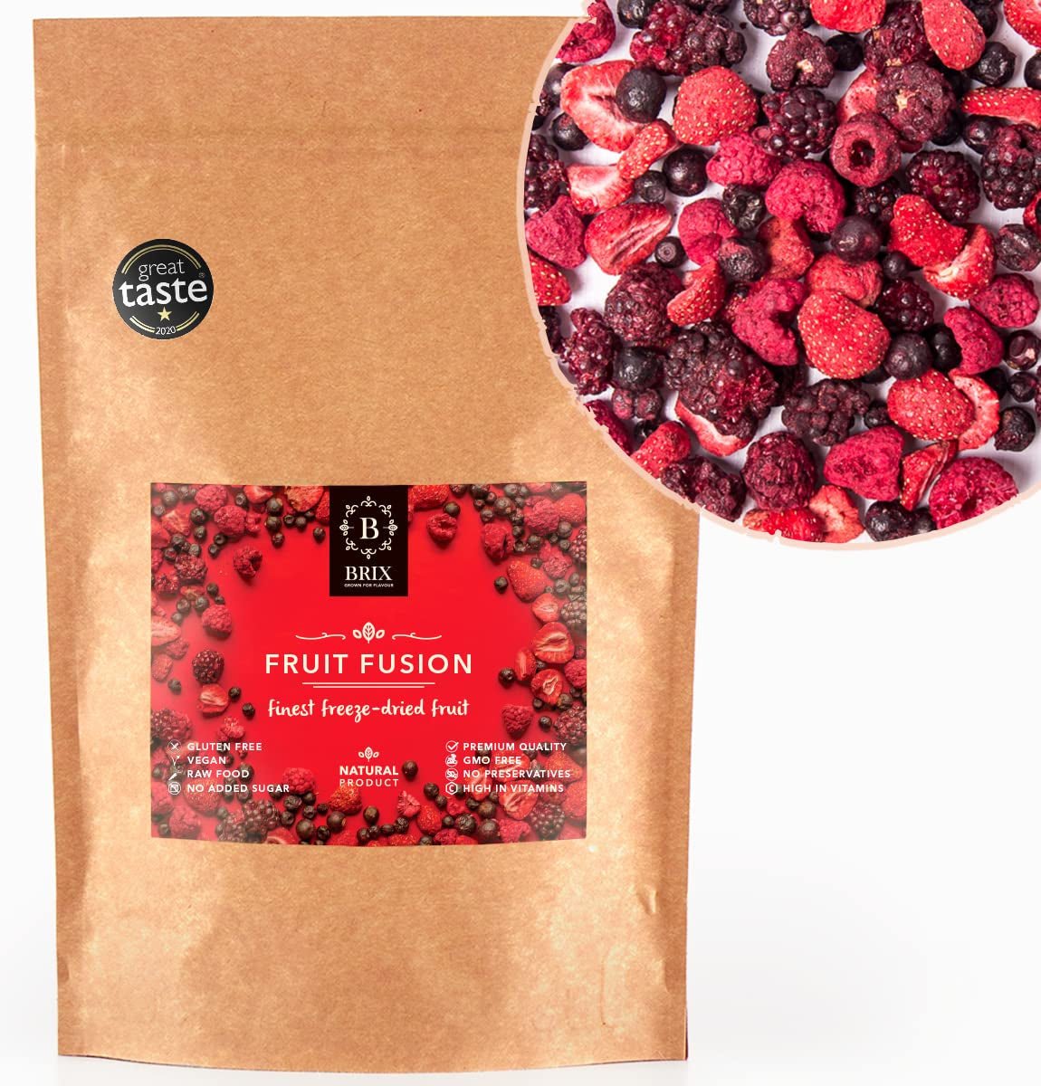 Frutas liofilizadas BRIX | Mezcla natural de frutos secos 80 g | Premio Gran Sabor a los Frutos Secos | Sin OGM, sin gluten, vegano, vitaminas retenidas Naty Shop Productos deshidratados Título predeterminado