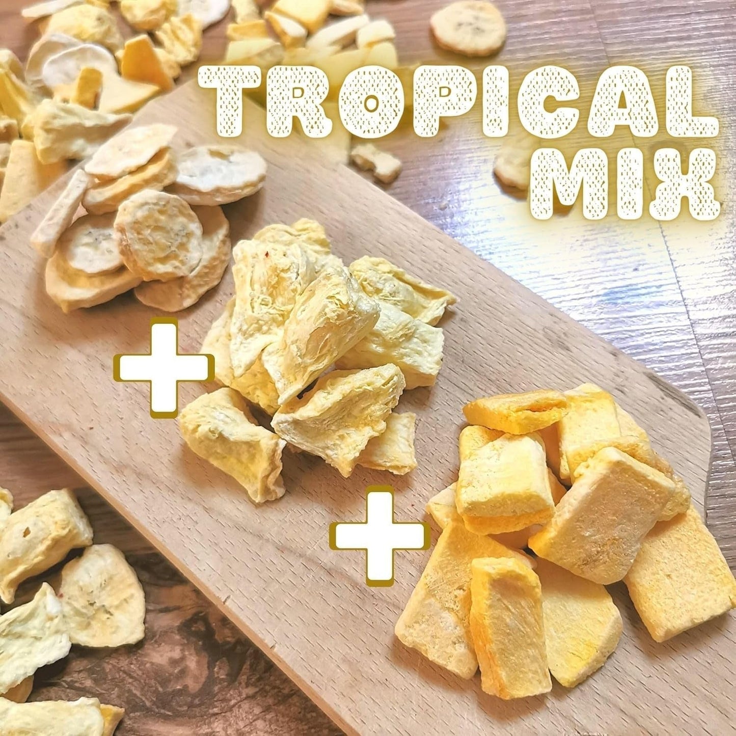 Frutas liofilizadas Mix de frutas tropicales | XL 350g Piña Liofilizada Mango Plátano Mix de frutas liofilizadas | Frutas liofilizadas Piña Plátano Mango Mix de frutos secos | ZingyZoo Productos deshidratados Naty Shop