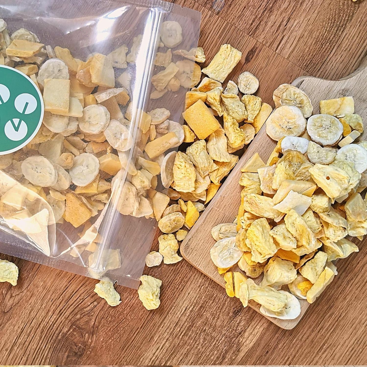 Frutas liofilizadas Mix de frutas tropicales | XL 350g Piña Liofilizada Mango Plátano Mix de frutas liofilizadas | Frutas liofilizadas Piña Plátano Mango Mix de frutos secos | ZingyZoo Productos deshidratados Naty Shop