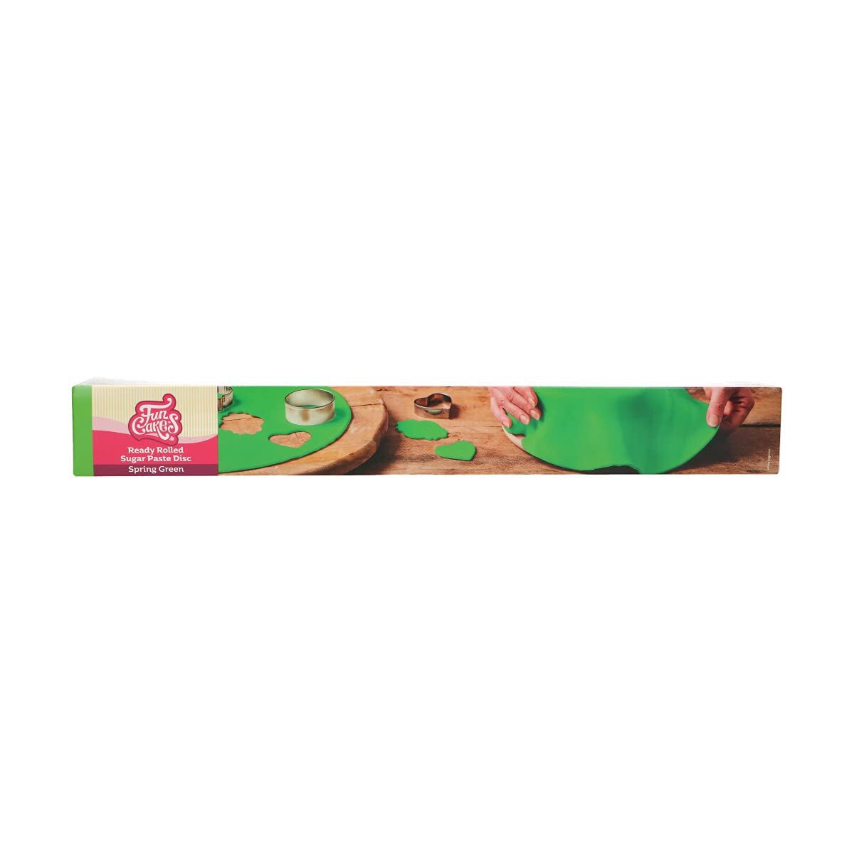 FunCakes Disco de Fondant Enrollado Spring Greens: Delicioso sabor a vainilla, preenrollado, fácil de usar, perfecto para decorar tartas, 430g Naty Shop Pasta de Azúcar Spring Greens