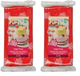 FunCakes Fondant Laminado Rojo Fuego: Fácil de Usar, Suave, Flexible, Blando y Flexible, Perfecto para Decorar Tartas, Halal, Kosher y Sin Gluten 1kg (1 Pack) Naty Shop Pasta de Azúcar Rojo Fuego 1kg (2 Pack)