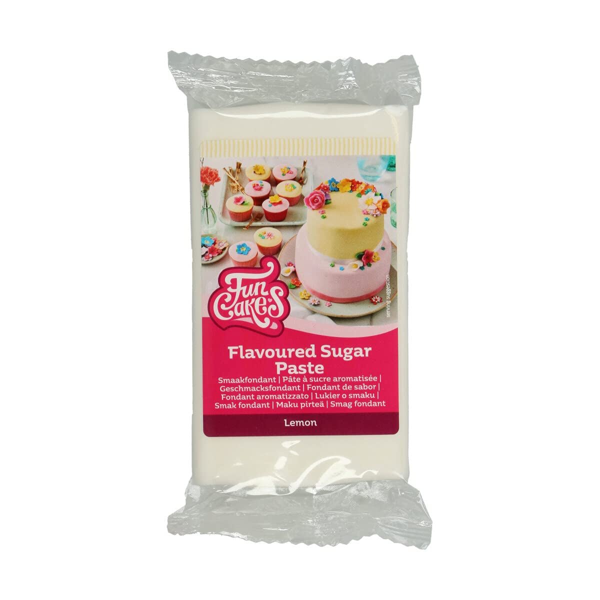 FunCakes Fondant Sabor Limón: Delicioso sabor, textura suave, fácil de untar, fondant enrollado, perfecto para tartas, cupcakes y galletas. Halal, kosher y sin gluten. 250 g (paquete de 3) Naty Shop pasta de azúcar 250 G Limón