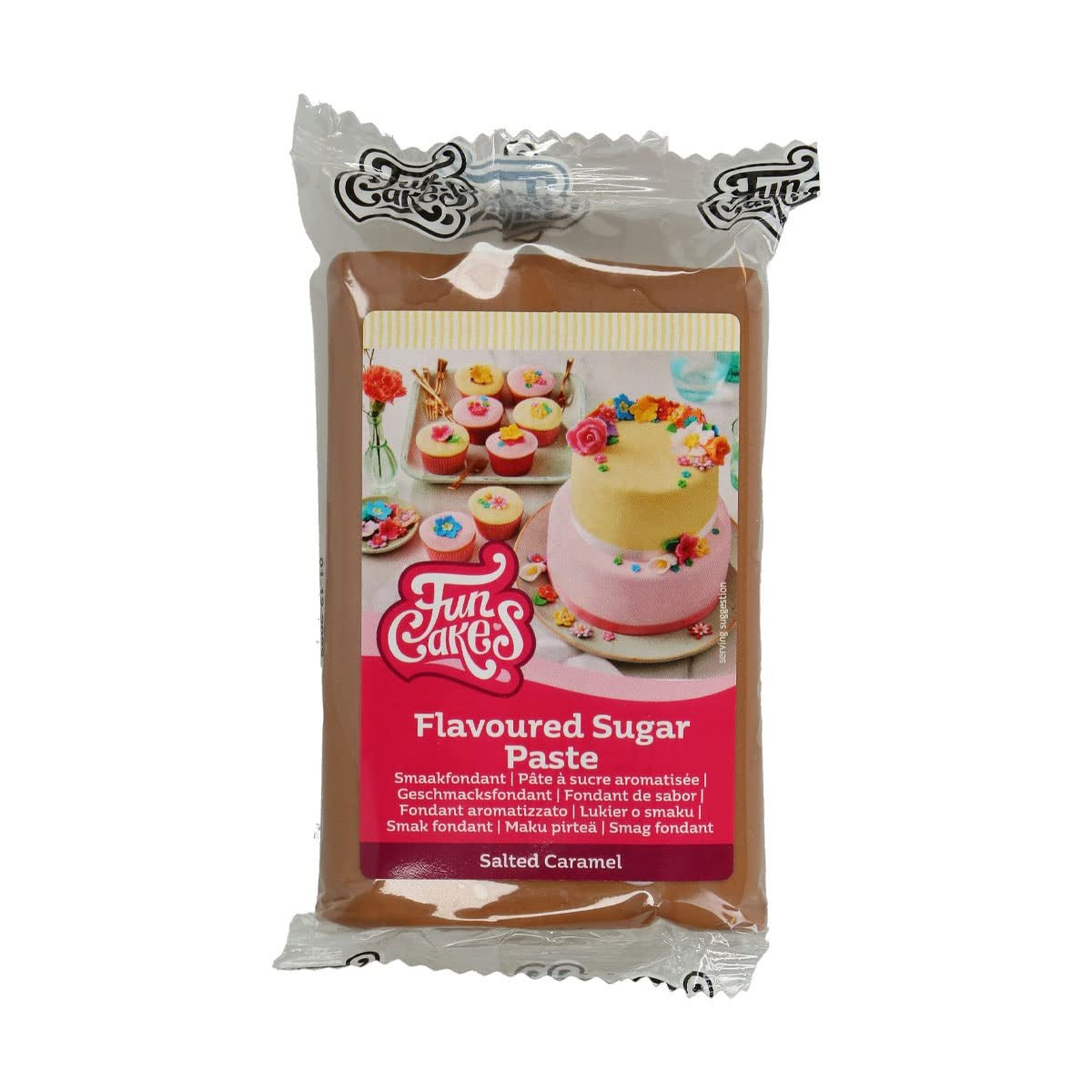 FunCakes Fondant Sabor Limón: Delicioso sabor, textura suave, fácil de untar, fondant enrollado, perfecto para tartas, cupcakes y galletas. Halal, kosher y sin gluten. 250 g (paquete de 3) Naty Shop Pasta de Azúcar 250 G Caramelo Salado