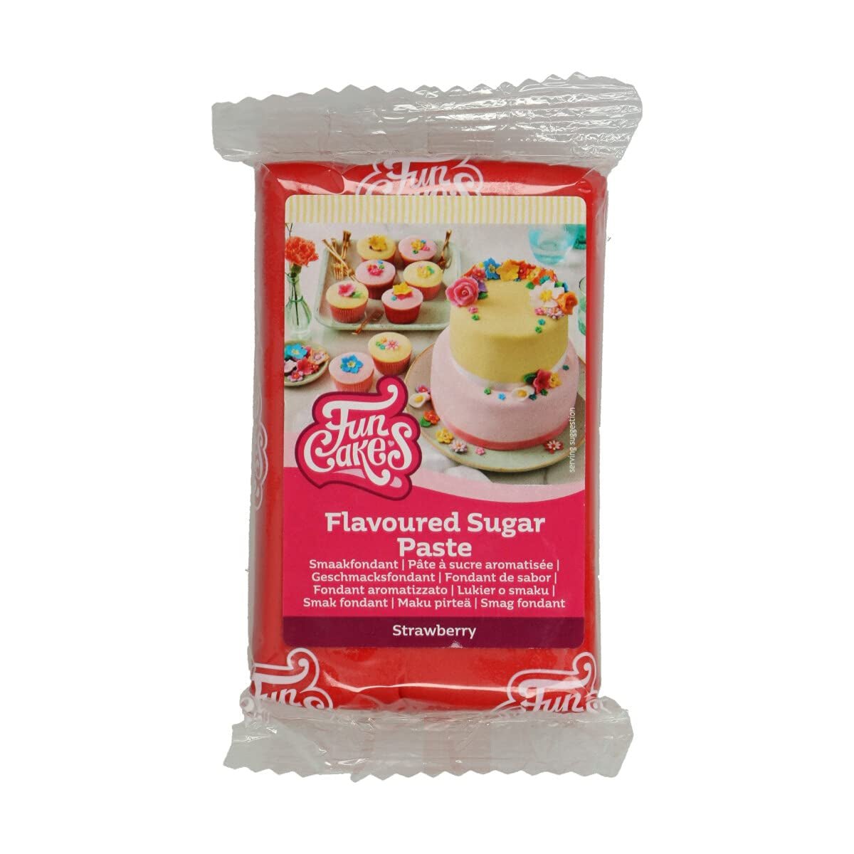 FunCakes Fondant Sabor Limón: Delicioso sabor, textura suave, fácil de untar, fondant enrollado, perfecto para tartas, cupcakes y galletas. Halal, kosher y sin gluten. 250 g (paquete de 3) Naty Shop Pasta de Azúcar 250 G Fresa