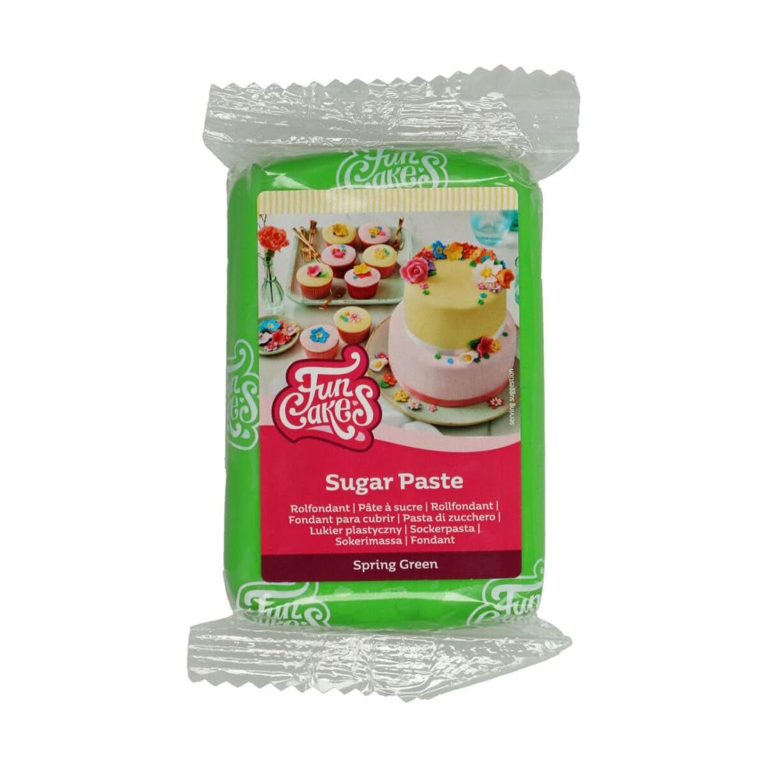 FunCakes Fondant Enrollado Verde Primavera: Fácil de usar, liso, flexible, suave y maleable, perfecto para decorar tartas, halal, kosher y sin gluten, 250g Naty Shop Default Title Pasta de Azúcar
