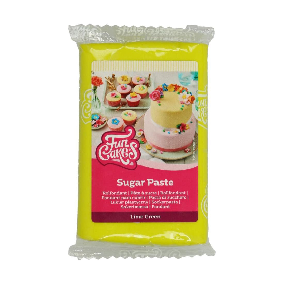 FunCakes Fondant enrollado verde lima: Fácil de usar, liso, flexible, suave y maleable, perfecto para decorar tartas, halal, kosher y sin gluten, 250g Naty Shop Pasta de azúcar Default Title