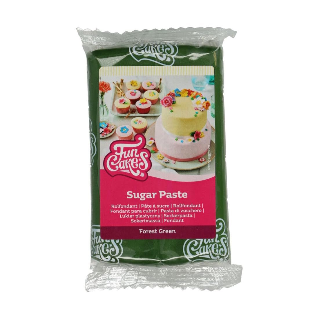 FunCakes Fondant Laminado Verde Bosque: Fácil de usar, liso, flexible, suave y maleable, perfecto para decorar tartas, halal, kosher y sin gluten, 250g Naty Shop Pasta de Azúcar Default Title