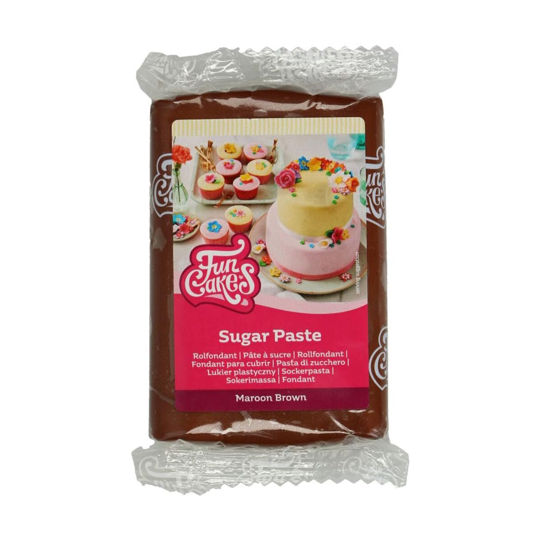FunCakes Fondant Laminado Marrón Granate: Fácil de Usar, Suave, Flexible, Suave y Doblable, Perfecto para Decorar Tartas, Halal, Kosher y Sin Gluten, 250g Pasta de Azúcar Naty Shop Default Title