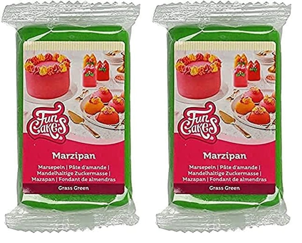 FunCakes Pasta de Azúcar de Almendras (Mazapán Holandés) Verde Hierba: Fácil de usar y suave, perfecta para decorar tartas, halal, kosher y sin gluten 250g (pack de 2) Naty Shop Pasta de Azúcar Verde Hierba 250G (pack de 2)