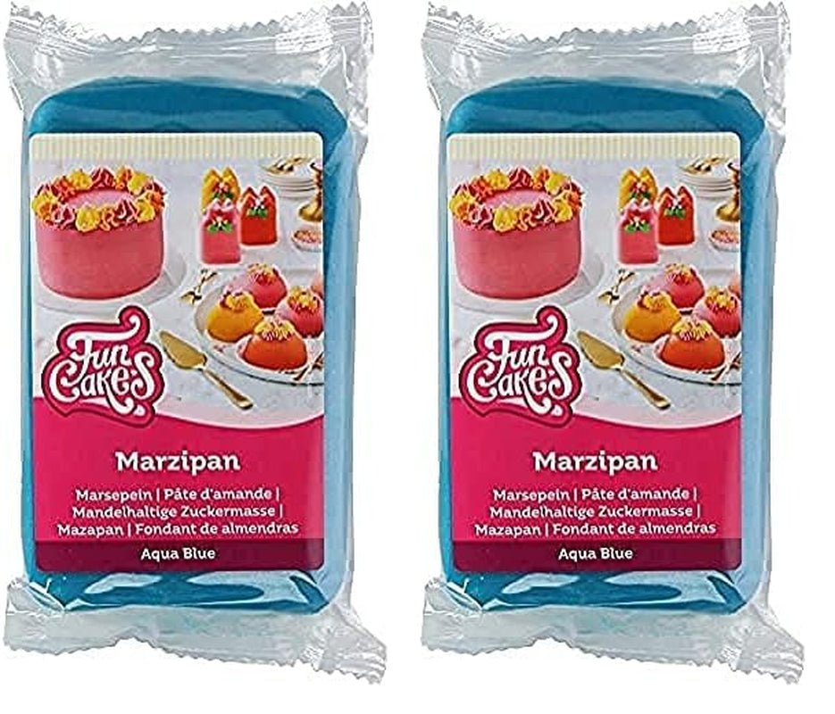 FunCakes Pasta de Azúcar de Almendras (Mazapán Holandés) Aqua Blue: Fácil de usar y suave, perfecta para decorar tartas, Halal, Kosher y Sin Gluten 250 g (Pack de 2) Naty Shop Pasta de Azúcar 250 G (Pack de 2) Mazapán