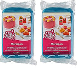 FunCakes Pasta de Azúcar de Almendras (Mazapán Holandés) Aqua Blue: Fácil de usar y suave, perfecta para decorar tartas, Halal, Kosher y Sin Gluten 250 g (Pack de 2) Naty Shop Pasta de Azúcar 250 G (Pack de 2) Mazapán